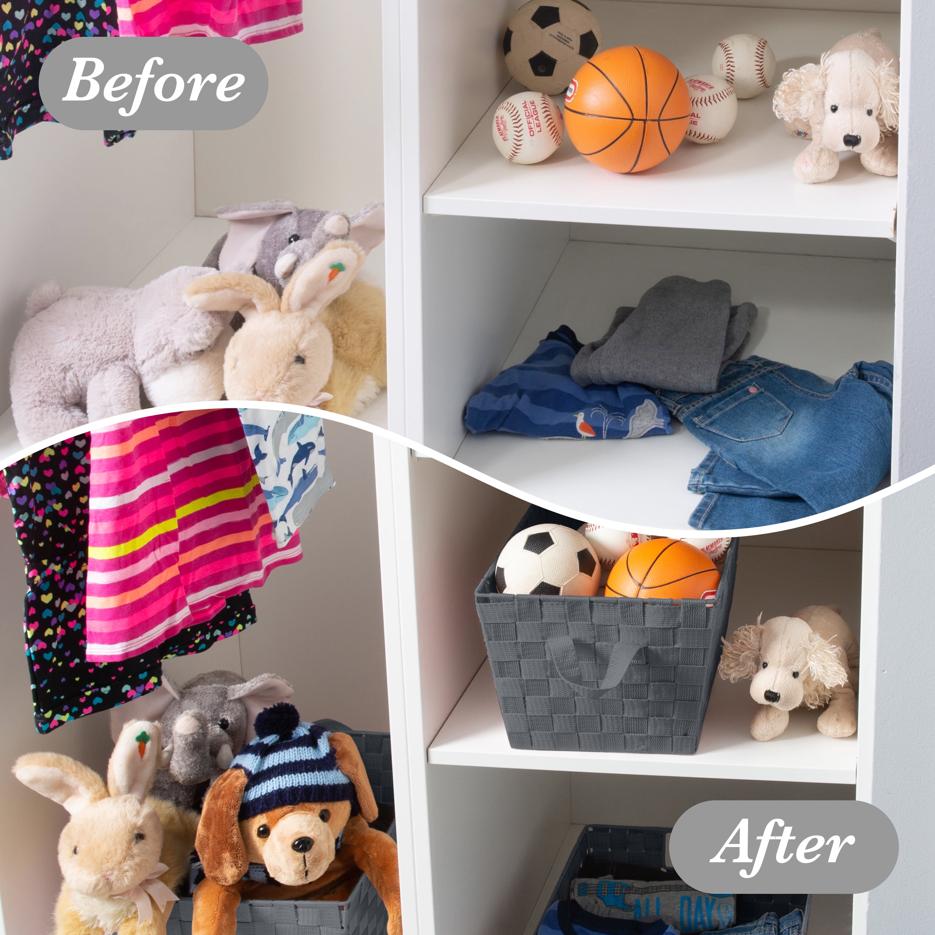 Simplify Fabric Storage Basket in Grey