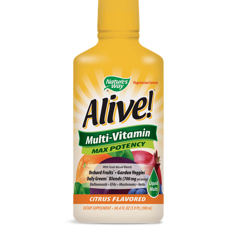 Natures Way Alive! Max Potency Multivitamin Liquid Citrus 30.4 (Best Liquid Vitamins For Men)