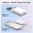 thumbnail image 5 of RORRY Magnetic Wireless Protable Charger ,5000mah Power Bank 20W Fast Charging , Portable Battery Pack compatible for iPhone 17/16, Apple Watch Charger, Airpod, Pink, 5 of 13