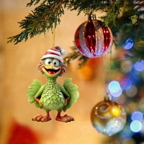Christmas Chicken Ornaments, Hilarious Novelty Holiday Tree Decor with Comical Expressions, Acrylic Hanging Pendants for Gifts, Parties,Home Decor Christmas Decorations for Tree,Car Pendant (A)