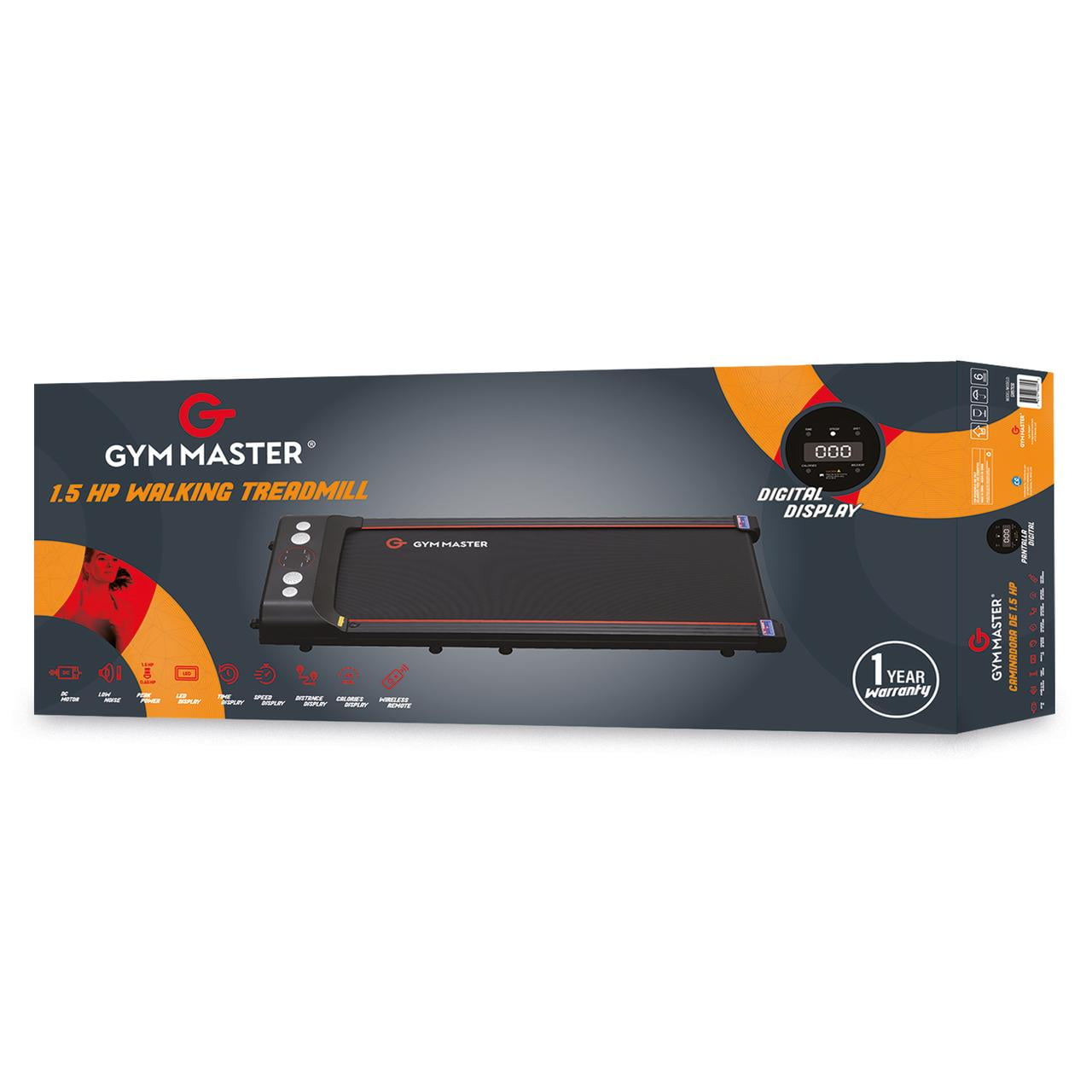 GymMaster Electric Walking Desk Exercise Treadmill, Black, 264 lb