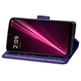 thumbnail image 4 of Dteck Flip Wallet Case for T-Mobile Revvl 6 5G, 3D Butterfly Embossed PU Leather Magnetic Folio Cover with Card Holder Kickstand, TPU Shockproof Durable Protective Phone Case,Purple, 4 of 4
