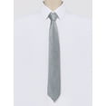 thumbnail image 2 of INSPIRE CHIC Men's Solid Grid Patterned Necktie Formal Dress Business Checked Ties One Size Silver Gray, 2 of 5