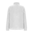 thumbnail image 5 of Women's Sherpa Fleece Tunic Tops with Pocket Fuzzy Warm Winter 1/4 Zip Pullover Loose Colorblock Sweater Pajamas (M, White), 5 of 7