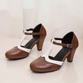 thumbnail image 2 of SACFOF Womne's T-Strap Mary Jane Oxfords Pumps Vintage Mid Kitten Heels Lolita Round Toe Dress Shoes for Wedding Party, 2 of 6