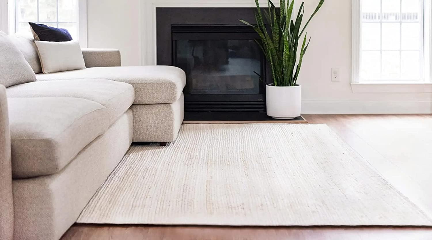 Agro Richer White Dye Rectangle Jute Area Rugs for Living, Carpet for Kitchen outdoor & Indoor (5x10" Feet)