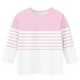 thumbnail image 4 of HAOTAGS Toddler Girls Blouses, Lightweight Striped Long Sleeved Causal Tops Pink 3 Years, 4 of 5