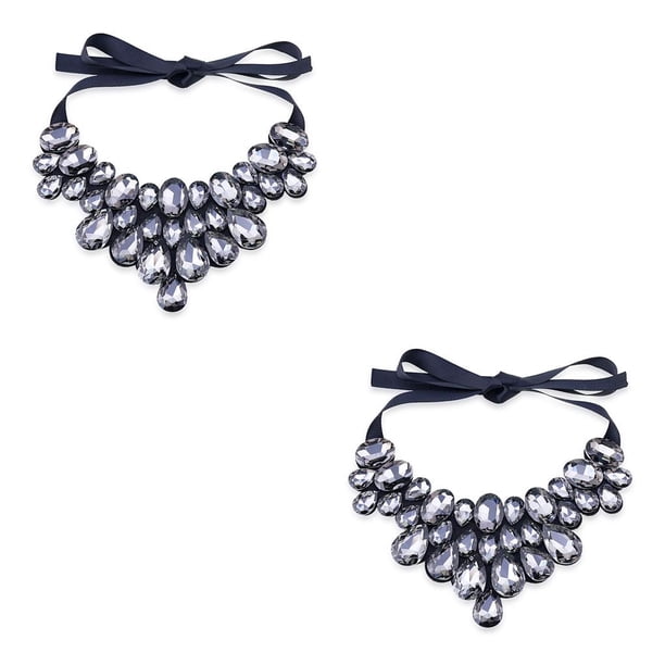 Minnieouse Collar de mujer, gargantillas con estilo, colgantes, adorno para el cuello, fiesta, banquete, vestido, accesorios, babero brillante, Type2 NO2