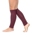 thumbnail image 3 of KESIS Women's Cable Knit Leg Warmers Knitted Crochet Long Socks Burgundy, 3 of 6