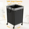 thumbnail image 5 of BGTREND 160L Large Laundry Basket with Wheels, Double Laundry Hamper Rolling, Clothes Hamper Cart for Laundry, Bedroom, Bathroom and Dorm, Black, 5 of 8