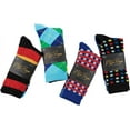 thumbnail image 3 of Men's Colorful Dress Socks - Fun Patterned Funky Crew Socks For Men - 12 Pack, 3 of 5