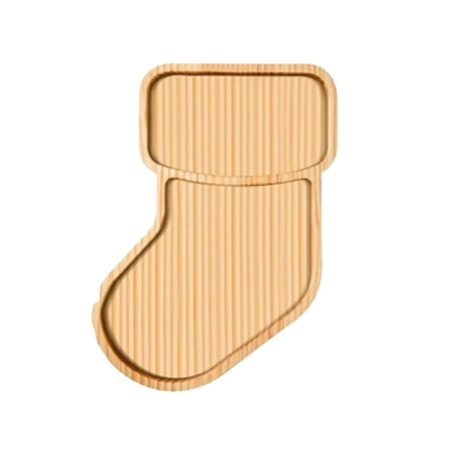 Wooden Sock Tray Large Fruit Snack Server Holiday Party Platter Christmas Decoration Kitchen Dining Serving Board