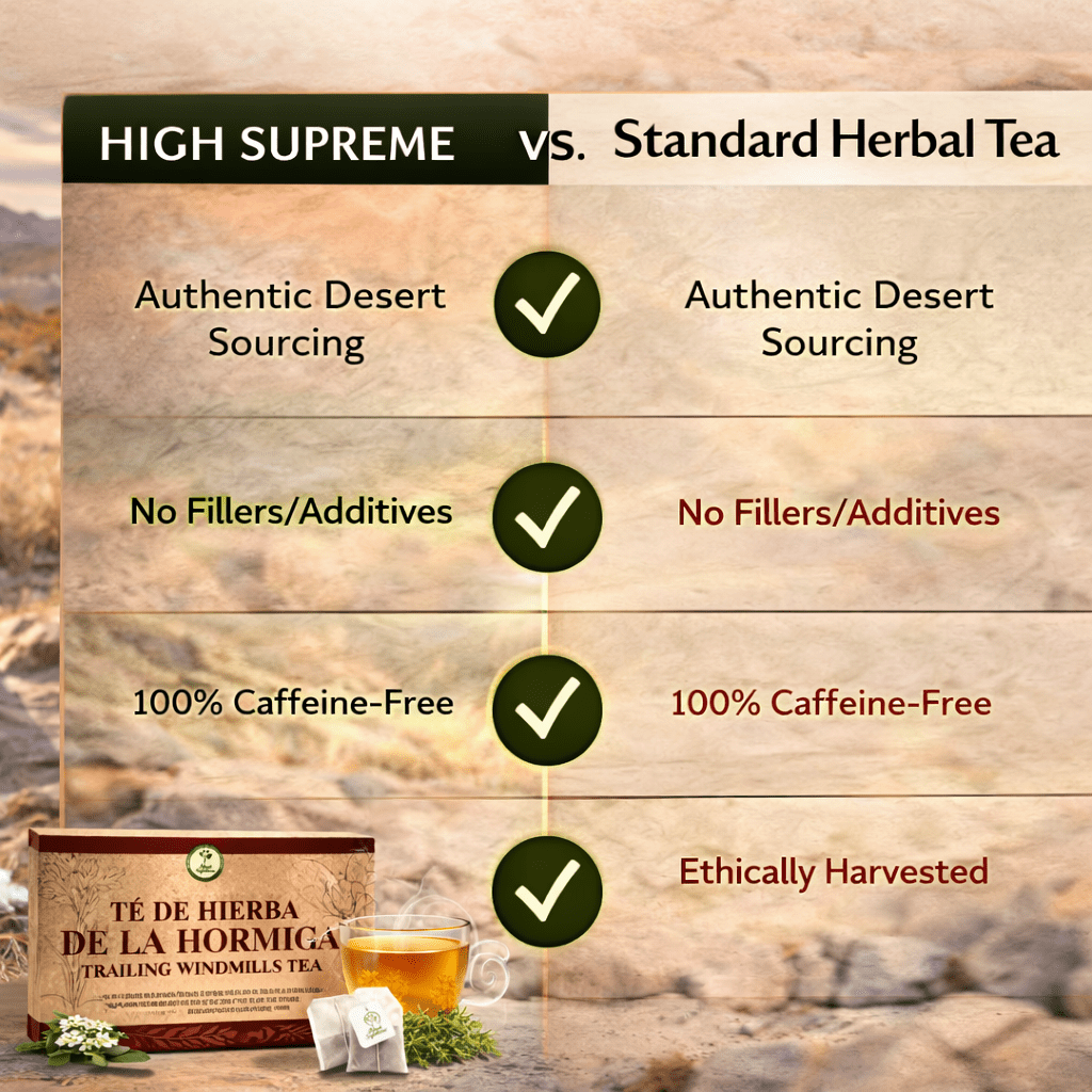 Hierba de la Hormiga (Trailing Windmills) Herbal Tea – 25 Tea Bags – Caffeine-Free Botanical Infusion – 100% Natural  – Earthy Herbal Flavor – Vegan, Non-GMO – Made in Mexico – by HIGH SUPREME