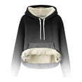 thumbnail image 6 of Yteetum Women's Oversized Hoodies Sweatshirts Drawstring Winter Warm Fleece Lined Pullover Hooded Sweatshirts Top Womens Casual Gradient Print Loose Long Sleeve Thick Thermal Fleece Hooded Sweatshirt, 6 of 7