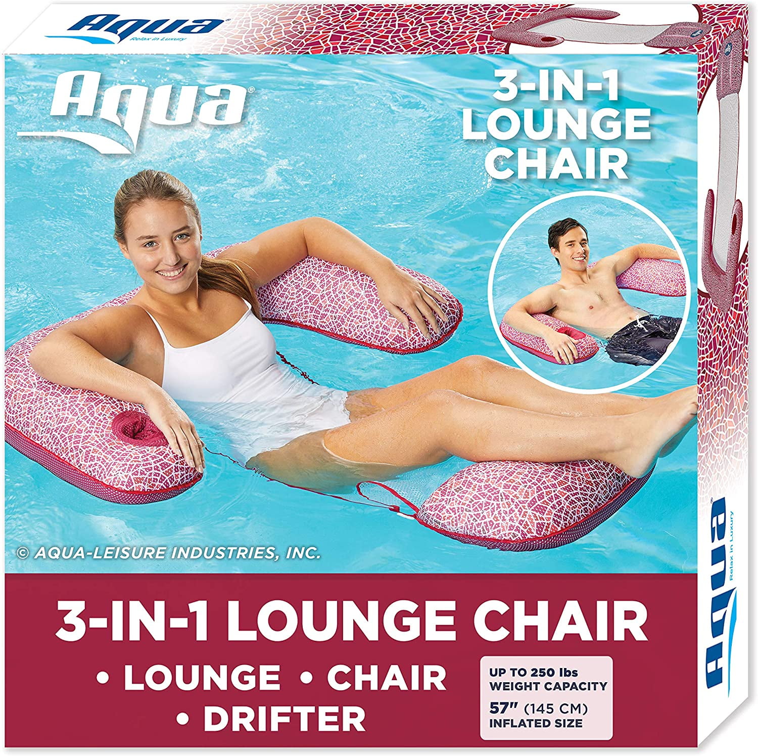 Intera Mosaic 3in1 Pool Lounge Chair with Length Adjustment Toggles