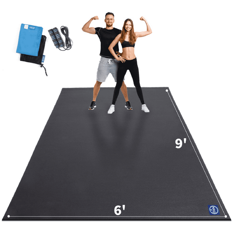 ActiveGear Large Exercise Mat 8 x 6 ft 7mm Thick Premium Ultra-Durable Non-Slip Rubber Workout Mat for Home Gym Flooring | Ideal for Cardio, Fitness