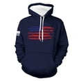 thumbnail image 5 of Men's & Women's Flag Print Pullover Hoodie, Unisex Loose Fit Long Sleeve Sweatshirt, Patriotic Streetwear for 4th of July, Christmas, Fall Winter Season,Dark Blue,M, 5 of 6