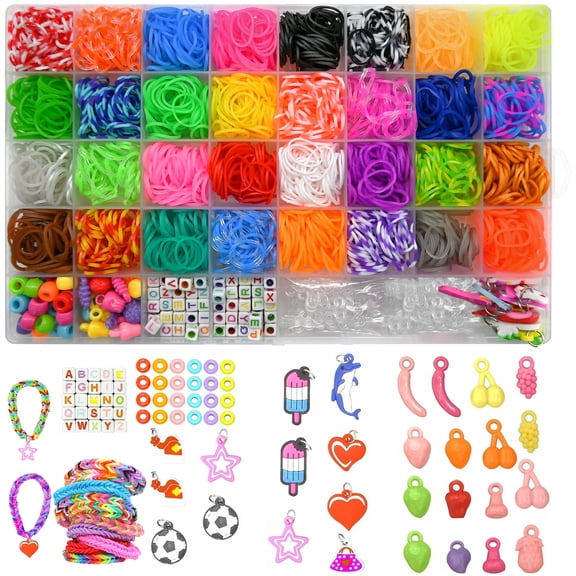 2500  Rubber Band Bracelet Kit, Meafeng 32 Colors Loom Bracelet Kit, Friendship Bracelet Making Kit for Girls 8-12, Craft Gift for Girls Creativity