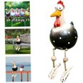 thumbnail image 3 of Estatua de pollo, escultura artesanal de resina para jardín, decoración de adorno, escultura de gallina al aire libre, 8,5*16*28CM TUNC Sencillez, 3 of 4