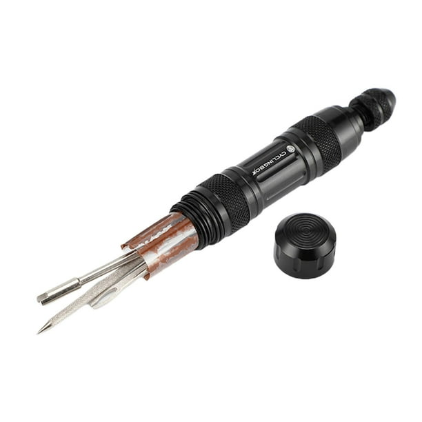 Kit de reparación de neumáticos sin cámara, herramienta portátil para neumáticos de bicicleta con 5 tiras de goma y 3 Negro