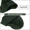 thumbnail image 4 of Morttic Women Men Beanie Hat Winter Warm Knitted Hat with Earflap Woolen Ski Skull Cap for Sport Outdoor, Green, 4 of 7