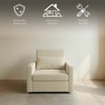 thumbnail image 3 of Ilios Innova | Sofá Cama Individual Reclinable y Convertible, Sillón 2 en 1 de Lino Beige con Reposapiés Desplegable, Diseño Moderno, 3 of 9