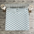 thumbnail image 3 of Ambesonne Trellis Quilted Bedspread Set 3 Pcs, Lattice Like Nostalgic, Queen Size, Pale Blue White, 3 of 3