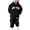 Black, variant on Toddler Baby Girls Fall Outfit Sweatshirt Kids Boys Kids Letter Hooded Tracksuit Unisex Hoodie Sweatpants Set Casual 2 Piece Outfits Size 3-4T