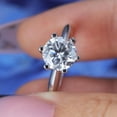 thumbnail image 2 of Simple Round Cut Moissanite Sterling Silver Ring, 2 of 8