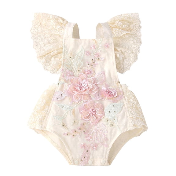 WIBACKER Infant Baby Girl Ruffle Lace Backless Tutu Romper Photography Birthday Clothes