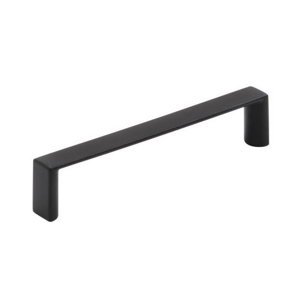 Cabinet Pull Amerock, contemporáneo, cuadrado, negro mate, paquete de 6