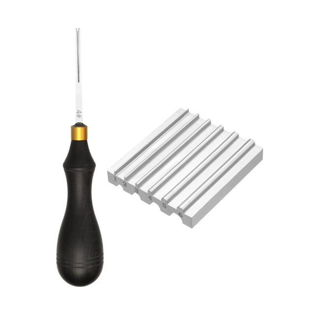 Rongfmy Leather Edge Skiving Beveler Tool Set Edge Beveling Multiuse for DIY Project Groove