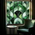 thumbnail image 2 of 50cm Green Fan Shaped Art Glass Window Film – Static Cling Sticker Privacy Decal for Windows Doors Bathrooms and Kitchens, 2 of 3