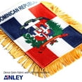 thumbnail image 3 of Anley 4 X 6 Inch Dominican Republic Fringy Window Hanging Flag - Mini Flag Banner & Car Rearview Mirror Décor - Fringed & Double Sided - Dominican Hanging Flag with Suction Cup, 3 of 7