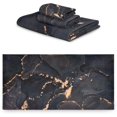 thumbnail image 2 of Dreamtimes 3 PCS Towel Black Gold Marble Texture Cotton Bath Towel Set (1 Bath Towel, 1 Hand Towel, 1 Washcloth) for Bathroom, Super Soft and Quick Dry Towels, 2 of 7
