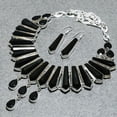 thumbnail image 3 of Black Spinel Designer Look Gemstone Thanksgiving Gift Necklace+Earrings Jewelry, 3 of 3