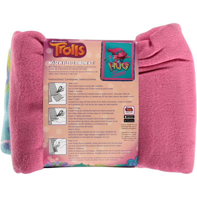 No Sew Anti-Pill Fleece Throw Blanket Kit 48 x 60 Inch With