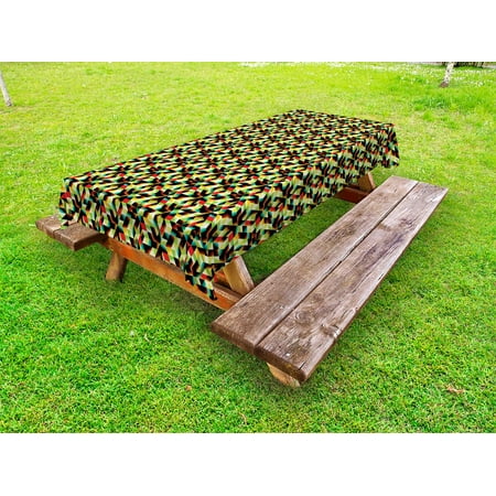 

Colorful Outdoor Tablecloth Polygonal Pattern with Triangle Shapes Futuristic Inspirations Repetitive Simple Decorative Washable Fabric Picnic Tablecloth 58 X 104 Inches Multicolor by Ambesonne