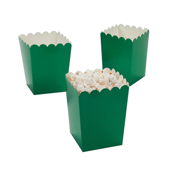 Mini Green Popcorn Boxes - 24 Pieces