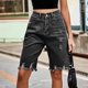 thumbnail image 5 of Jean Shorts Mujeres Casual Cintura Bolsillo Sólido Jeans Medio Shorts, Poliéster para la Calle de Primavera Verano Y el Uso Diario, 5 of 9