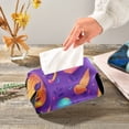 thumbnail image 5 of Purple Mardi Gras Mask Tissue Box Cover Leather Square Rectangle Tissue Box Holder for Bathroom Living Room Desk Office Decor, 5 of 7