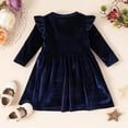 thumbnail image 5 of Diufon Infant Baby Girl Christmas Dress Velvet Ruffled Long Sleeve Birthday Wedding Party Pleated Princess Dress, 5 of 5