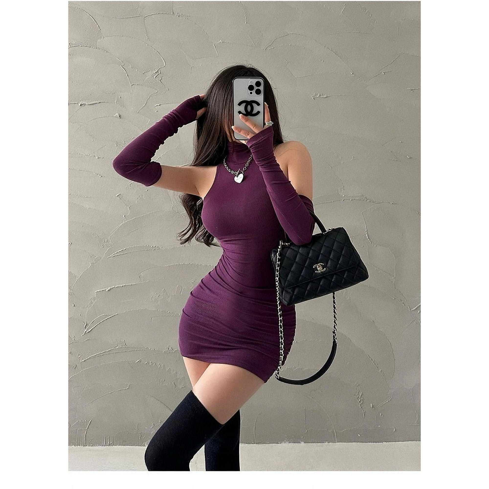 High neck sleeveless mini dress discount