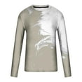 thumbnail image 5 of Tawop Mens Shirts Crew Neck Long Sleeve Graphic Gradient Khaki S, 5 of 5