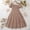 Brown, variant on Spazoro Kids Girls Dresses, Short Sleeve Round Neck New Style Floral Print Princess Dress for Child Girls Black Size 11 T