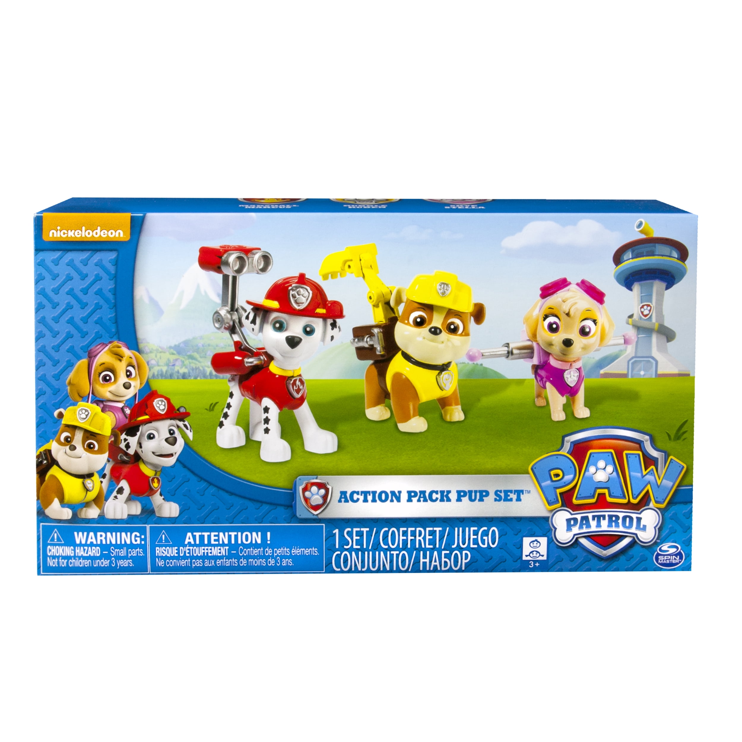 aftale fjerne Afdeling Paw Patrol Action Pack Pups 3pk Figure Set Marshal, Skye, Rubble -  Walmart.com