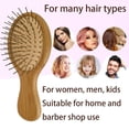 thumbnail image 3 of OPALESQUE 2pcs Wooden Paddle Brush Metal Bristle Hair Brush for Women and Men, Anti-frizz Detangling Hairbrush Comb for Curly Straight Fine Wet Dry Hair, Massage Scalp, Reduce Static, 3 of 9