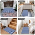 thumbnail image 6 of Dark Blue Striped Door Mat Indoor Outdoor, Modern Beige Geometric Country Non Slip Welcome Mat with Rubber Backing, Absorbent Fabric Front Door Mats Entryway Rug for Home Patio Entrance 16"x24", 6 of 9