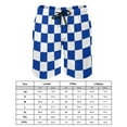thumbnail image 3 of Blue And White Checkerboard Board Shorts Vintage Checker Print Beach Shorts Drawstring Pattern Design Swim Trunks Plus Size 3XL, 3 of 5