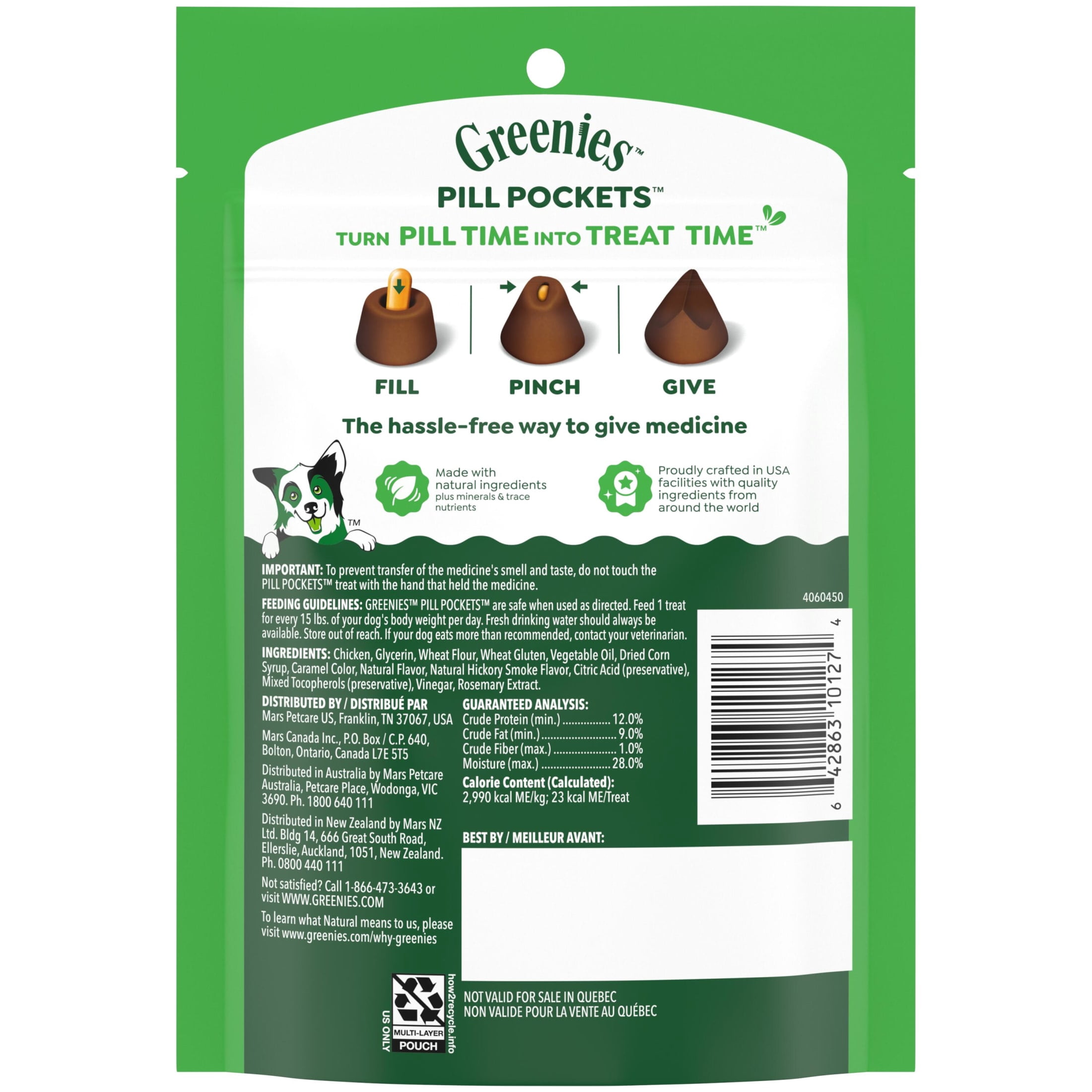 (2 pack) Greenies Pill Pockets for Dogs Capsule Size Natural Soft Dog Treats, Hickory Smoke Flavor, 7.9 oz Pack (30 Treats)
